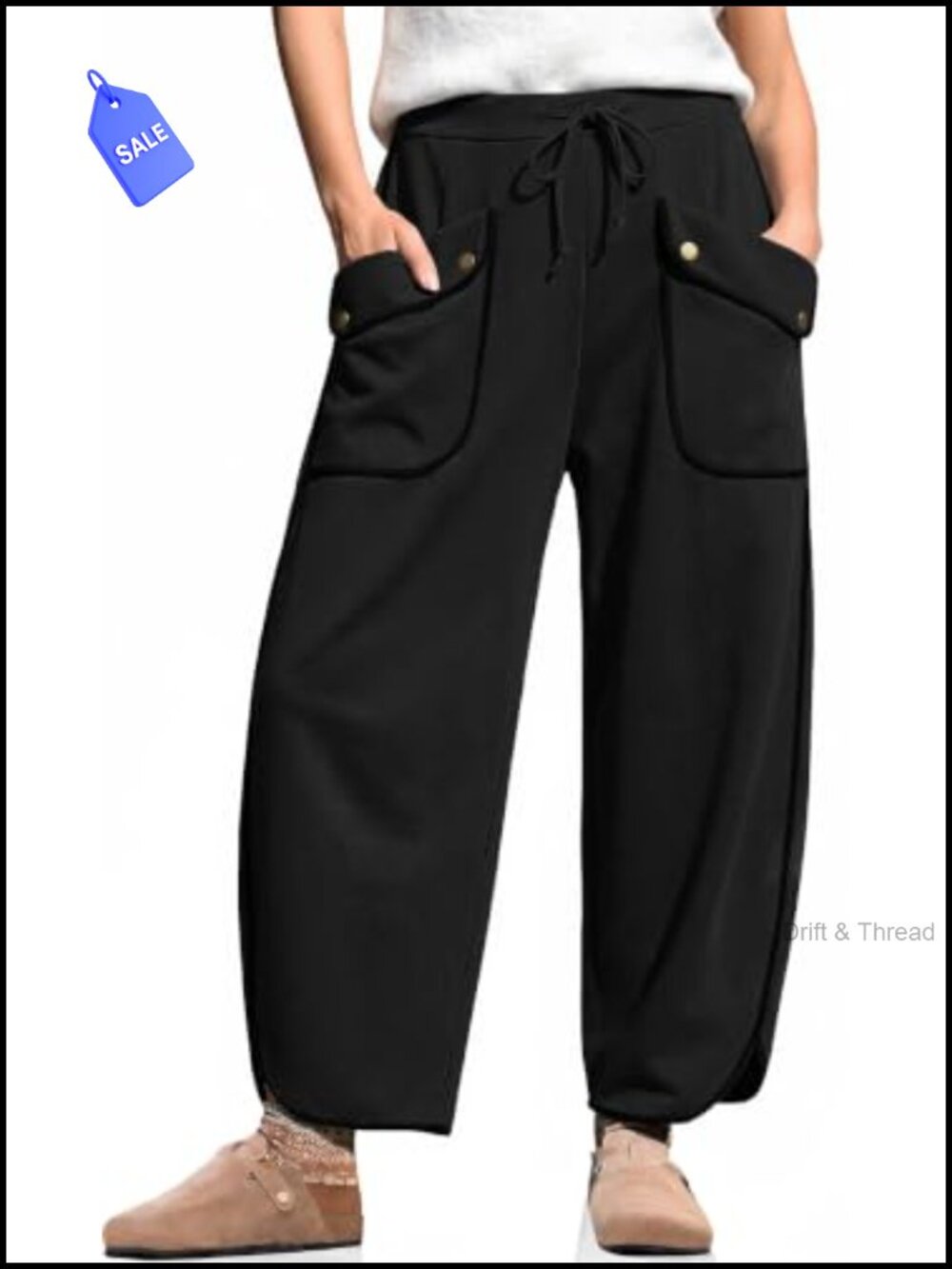Wide Leg Barrel Sweatpants Women Lounge Track Pants Drawstring